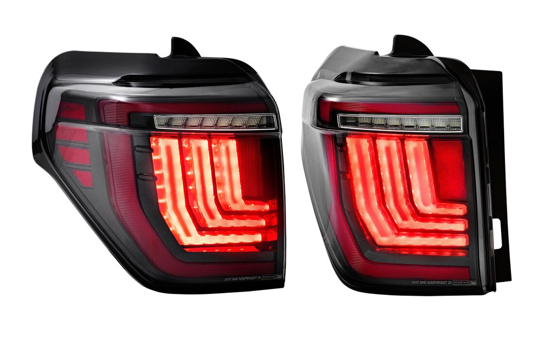 OLM Infinity Series Smoked LED Tail Lights For Toyota 4Runner 2010-2024 – Black Housing, Red LED