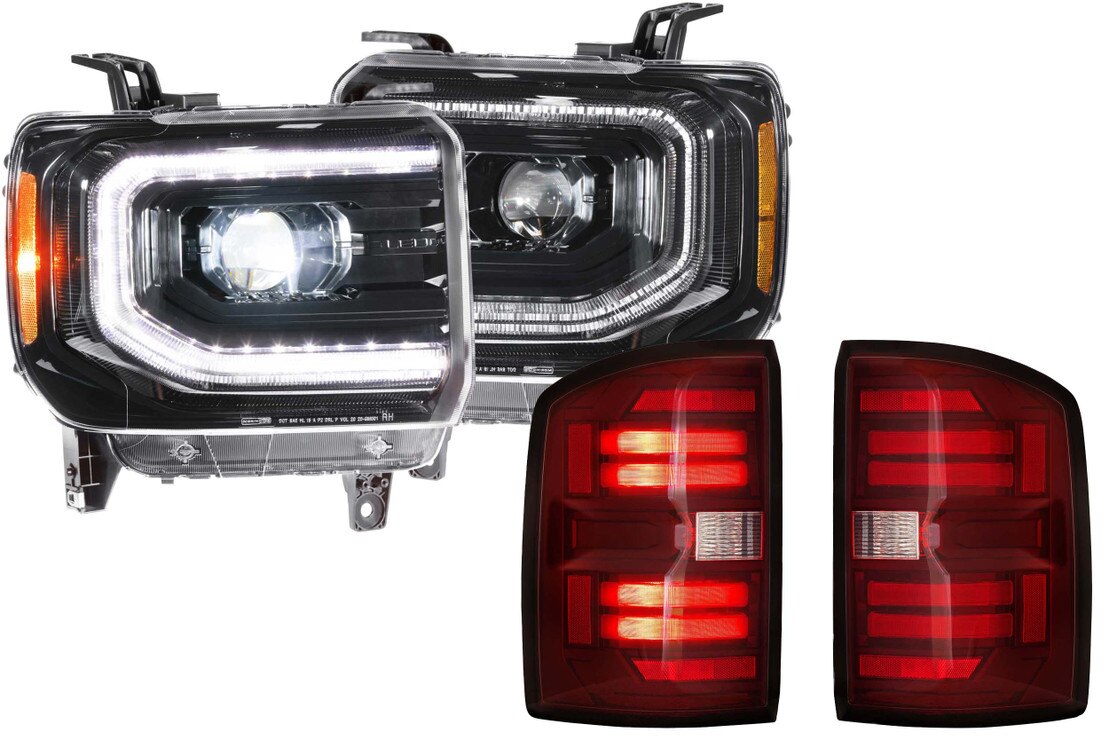 Clear OE Style LED DRL Head Lights Lamps For 2014-2018 GMC Sierra