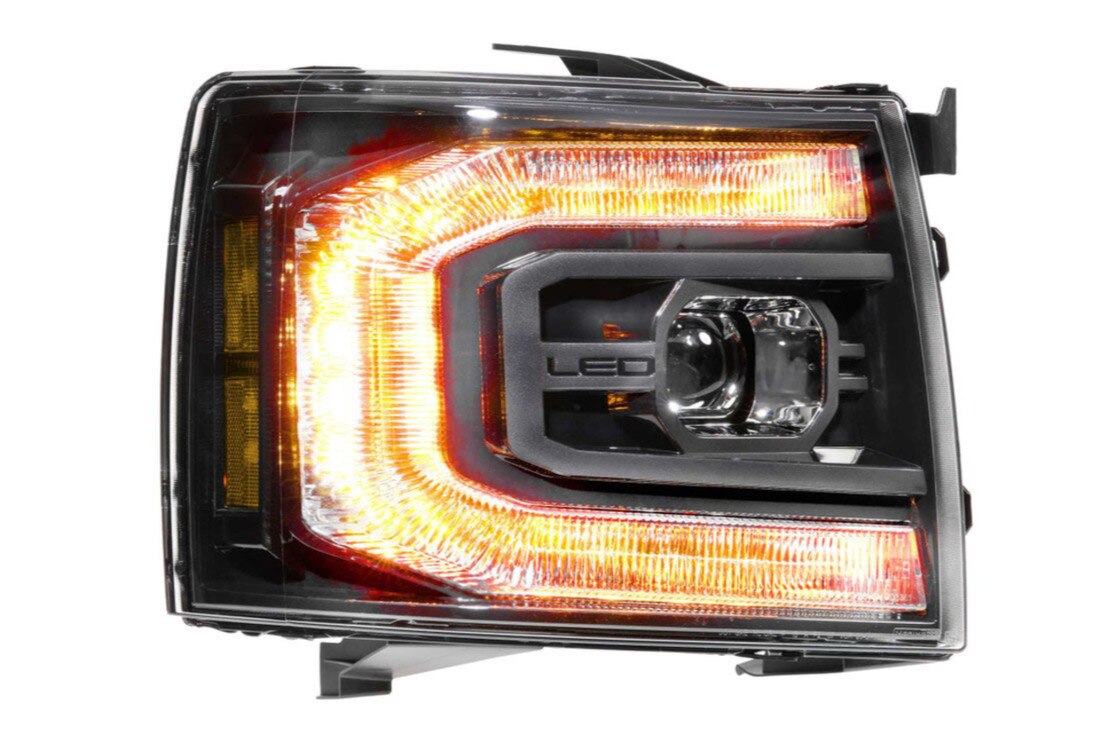 07-13 GMC Sierra NOVA-Series LED Projector Headlights Chrome AlphaRex