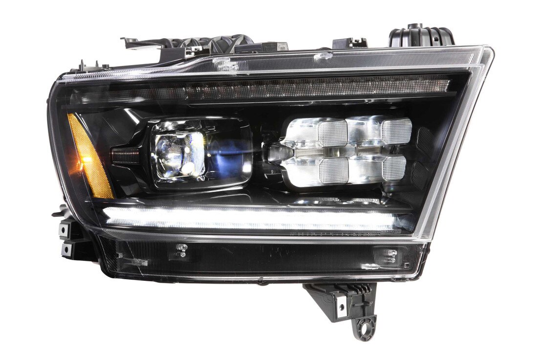 Smoked Full LED Headlights For 2019-2024 Ram 1500 - Black Housing Clear Lens